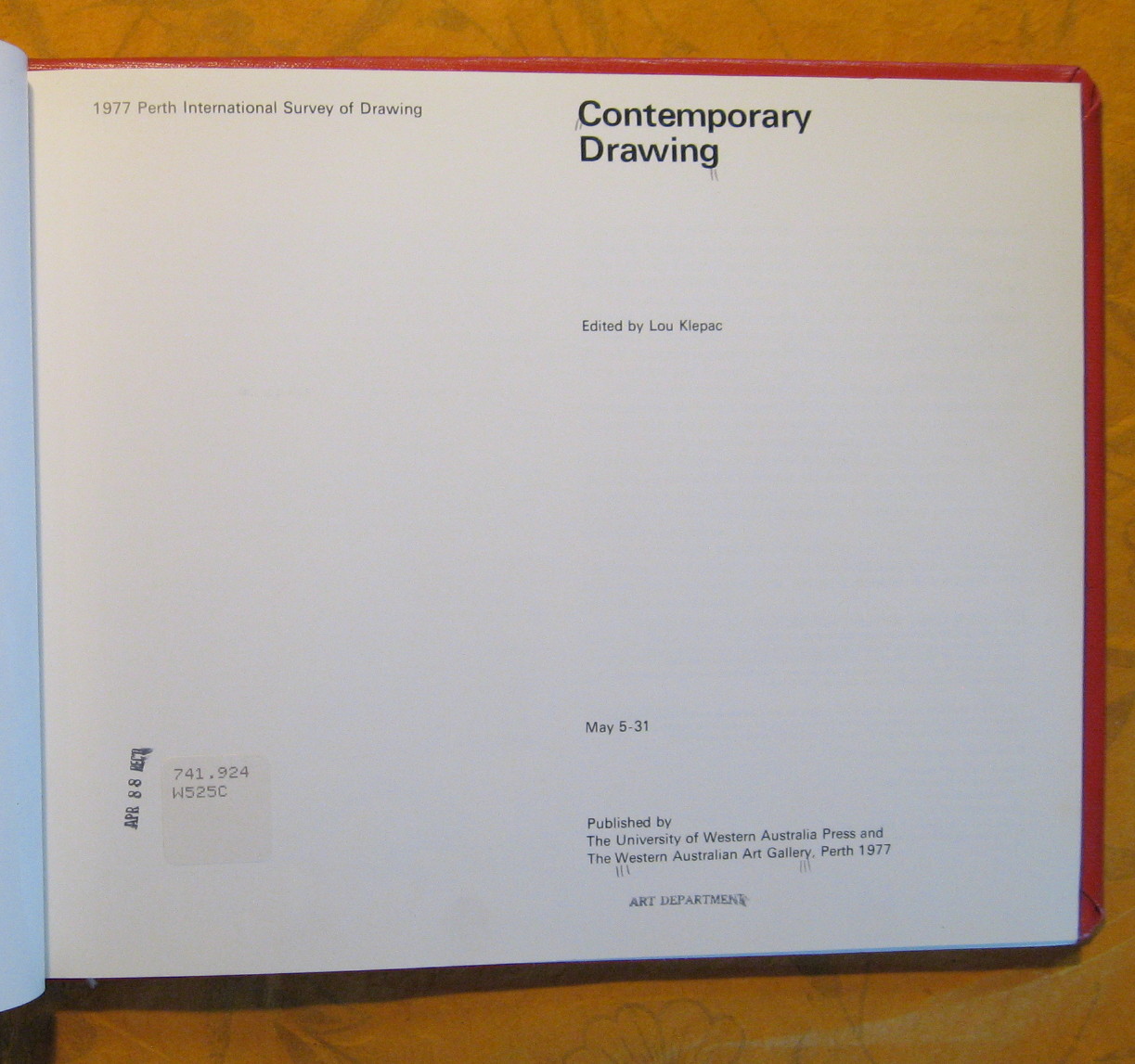 Image for Contemporary Drawing [1977 Perth International Survey of Drawing]