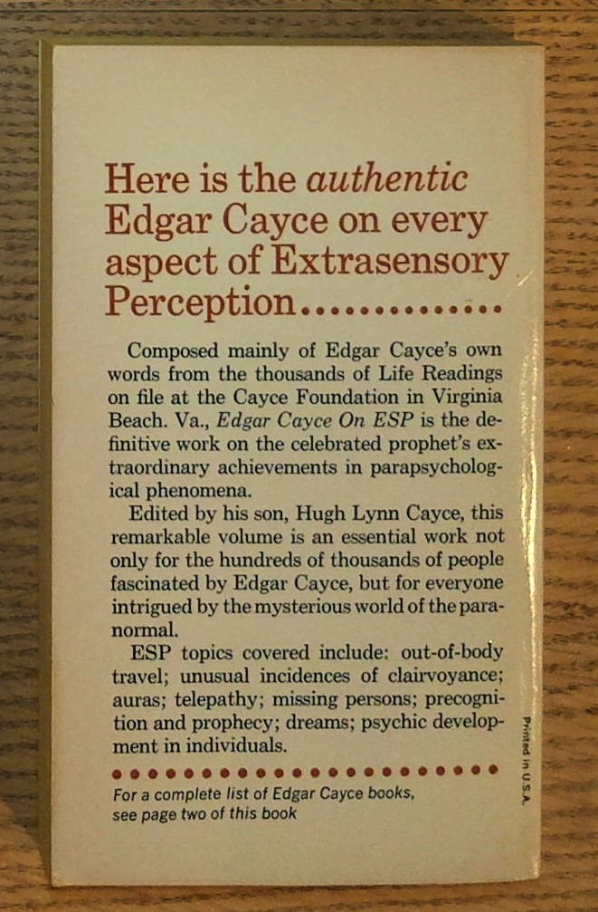 Edgar Cayce on ESP