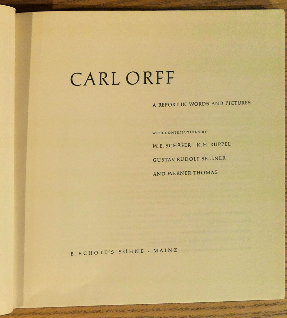 Carl Orff: A Report in Words and Pictures