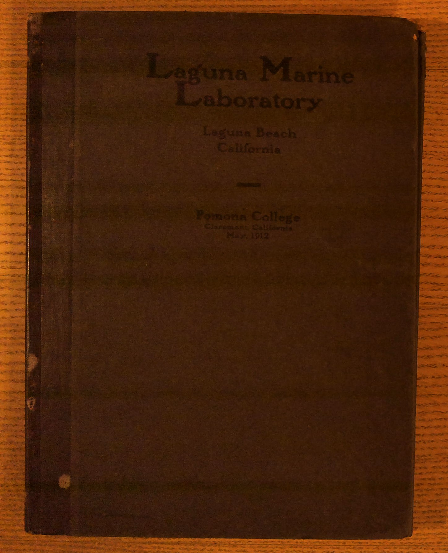 Image for First Annual Report of Laguna Marine Laboratory First Annual Report of Laguna Marine Laboratory